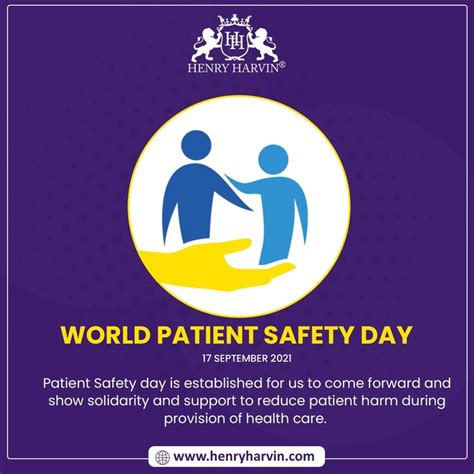 The World Patient Safety Day Flyer Is Shown In Purple And Yellow With