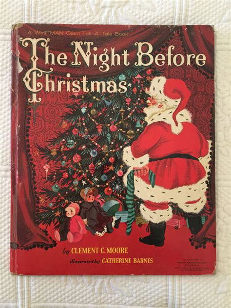 vintage the night before christmas book whitman giant tell a tale book 1960 clement c moore