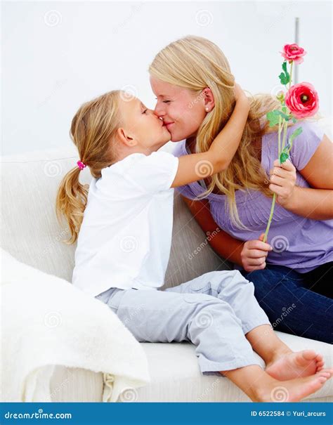 Stock Images Mother Kissing Her Daughter Image 6522584