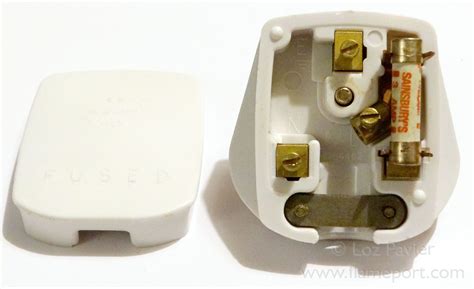 The cables usually plug in only one way, so it's easy to get it right. White Electra fused plug