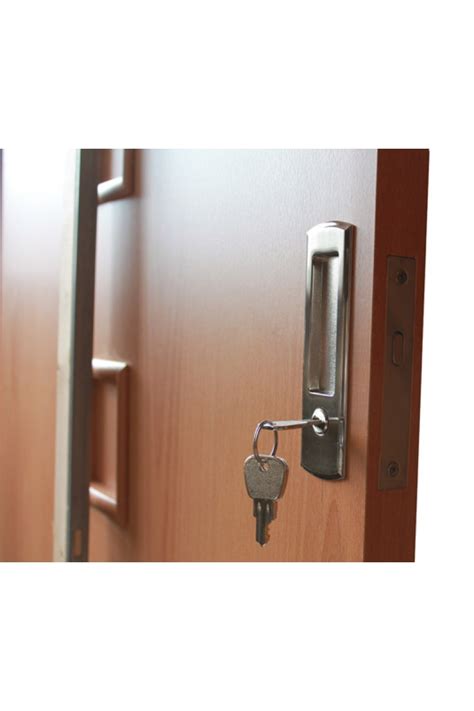 These elements work together to execute the locking and unlocking motion of the lock. Keyed interior sliding door lock | Hawk Haven