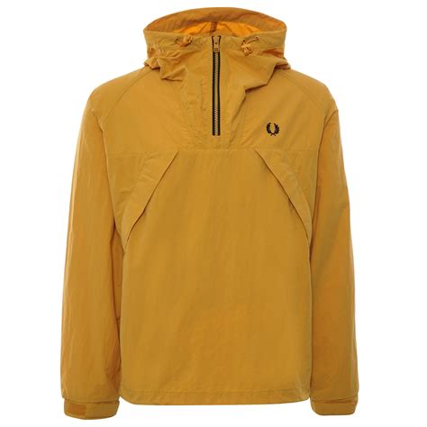 fred perry half zip shell jacket gold j2563 480