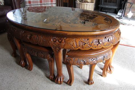 16.5 h x 60 w x 20 d. Asian Carved Coffee Table - Antique Chinese Carved Coffee ...
