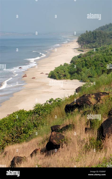 Beach At Ganpatipule District Raigadh Maharashtra India Stock