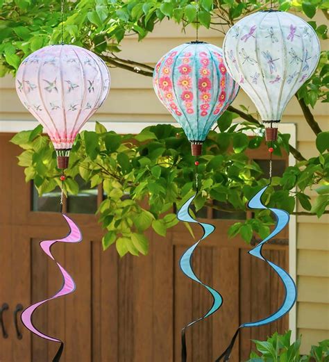 Garden Wind Spinner Hanging Hot Air Balloon Color Decoration Outdoor