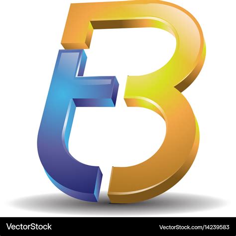 Letter Tb 3d Style Logo Royalty Free Vector Image