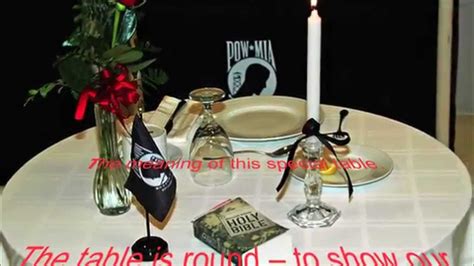 They are referred to as pows and mias. POW MIA Table - YouTube