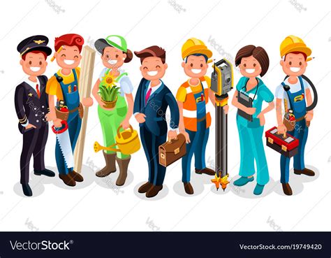 Labor Day Cartoon Characters Royalty Free Vector Image
