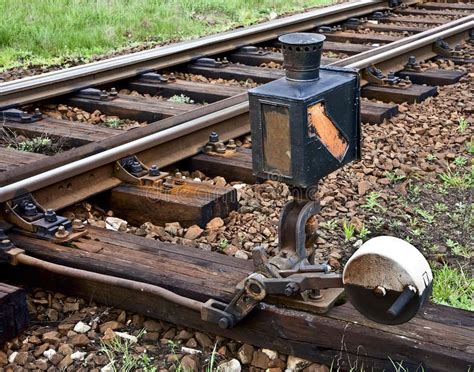 Railroad Switch An Old Railroad Switch On Train Tracks Royalty Free