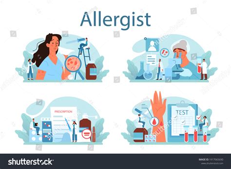 Allergist Concept Set Disease Allergy Symptom Stock Vector Royalty