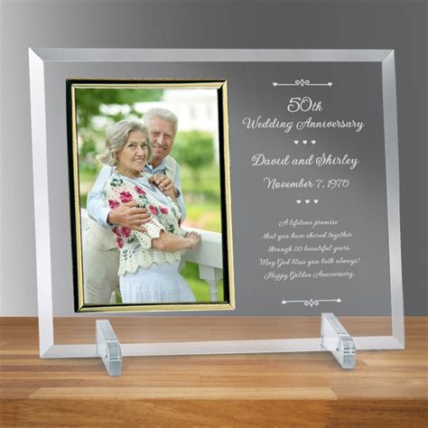 Personalized 50th Wedding Anniversary Glass Vertical 8 X 10 Photo Frame
