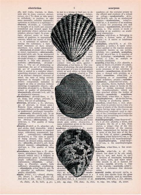 Dictionary Page Print Vintage Seashell Art By Printsofrogues