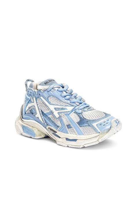 Balenciaga Runner Sneaker In Eggshell And Light Blue Fwrd