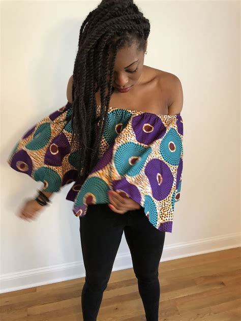 Ikoyi Collections Ankara Off The Shoulder Crop Topskirt African