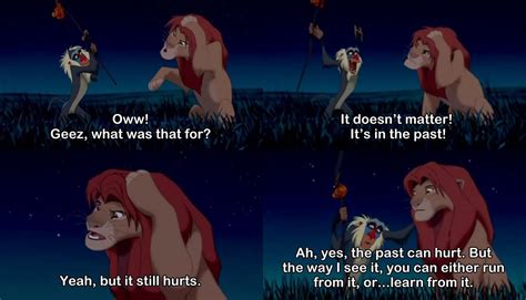 Rafiki Teaches Simba You Can Either Run From The Past Or Learn From It In The Lion King