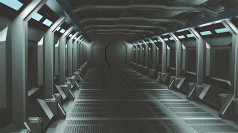 Space Corridor Free Vr Ar Low Poly 3d Model Cgtrader