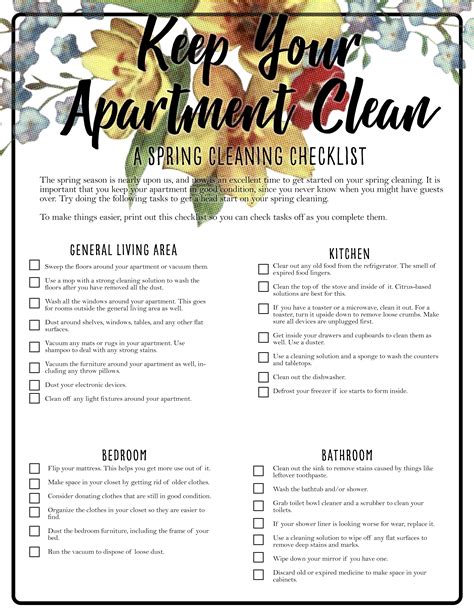 Infographic Keep Your Apartment Clean A Spring Cleaning Checklis