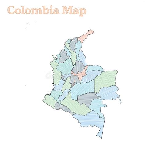 Mapas De Las Provincias De Colombia Ilustración Del Vector