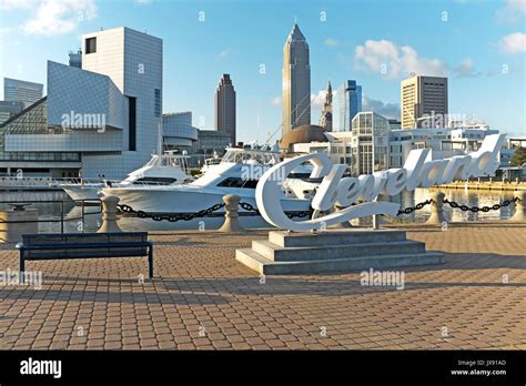 View From The Northcoast Harbour On Lake Erie Of Downtown Cleveland