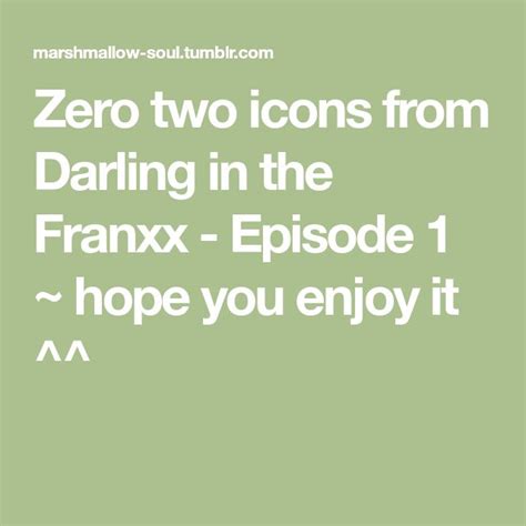 Zero Two Icons From Darling In The Franxx Episode 1 ~ Hope You Enjoy