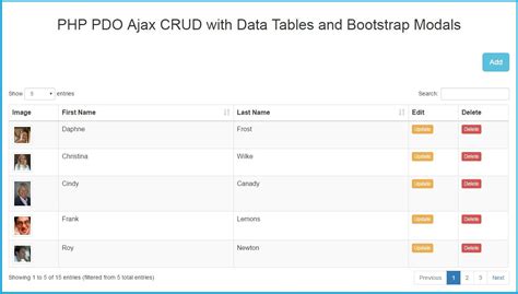 Php Pdo Ajax Crud Using Bootstrap Modals And Datatables With Image