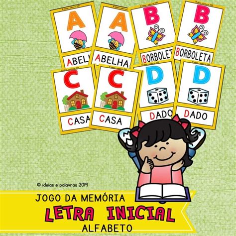 Jogo Da Memoria Letra Inicial Alfabeto Atividade De Alfabetização
