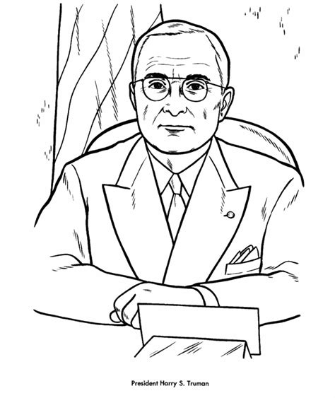 President Harry S Truman Coloring Page Free Printable Coloring Pages