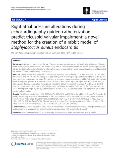 Pdf Right Atrial Pressure Alterations During Echocardiography Guided