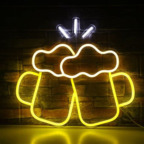 Wanxing Cheers Beer Neon Sign Gold Led Neon Light Usb Powered For Home Party Beer Bar Pub Game