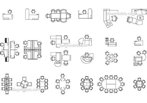 Furniture For Offices DWG Free CAD Blocks Download