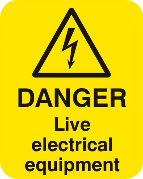Danger Live Electrical Equipment Sheet Of 25 Labels 40x50mm Uk