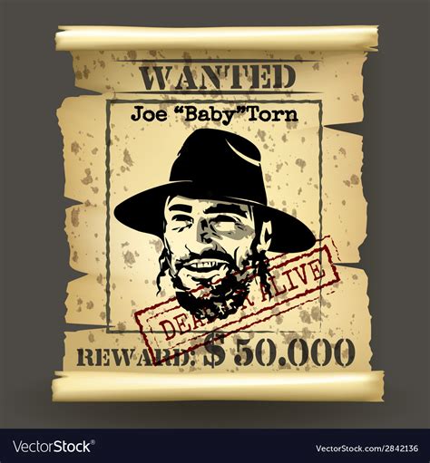 Wild West Style Wanted Poster Royalty Free Vector Image