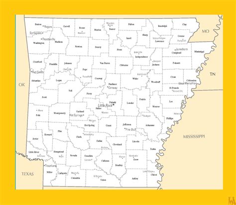 Arkansas County Map Printable