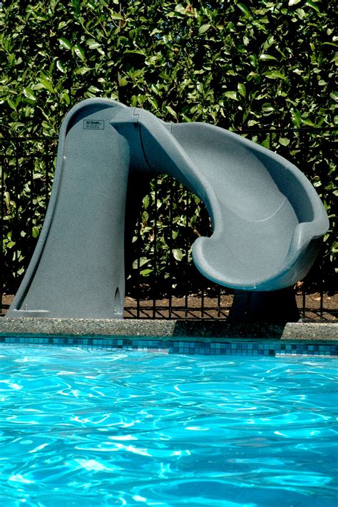 Cyclone™ Pool Slide For In Ground Pools Gray Granite