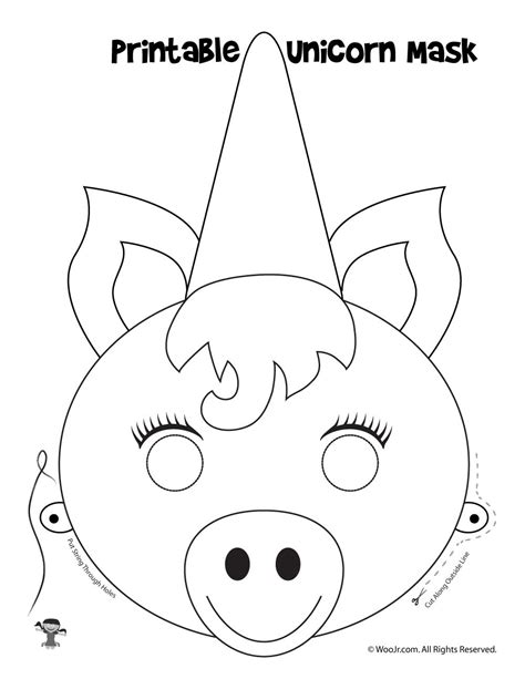 Unicorn Mask Coloring Pages