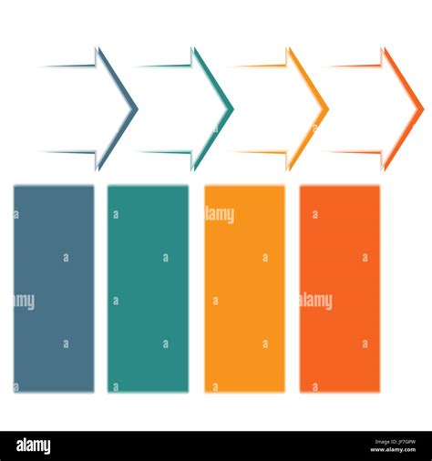 Set Horizontal Color Arrows Template Infographic For 4 Position