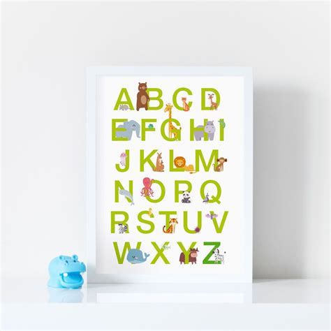 Alphabet Poster A3 Animal Alphabet Abc Print Etsy Abc Print