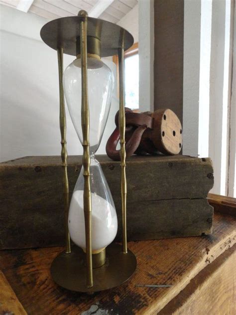 Large Brass Hour Glass Timer Sand Hourglass Hollywood Regency Etsy