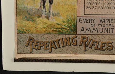 Very Rare 1891 Winchester Advertising Calendar