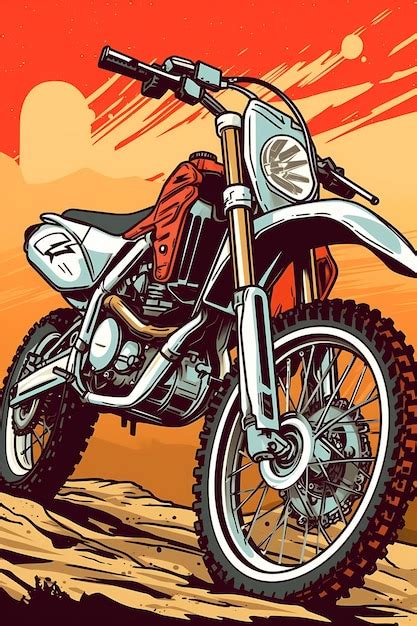 Premium Ai Image Motocross Illustration Designs On Solid Color Ai