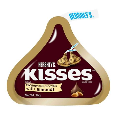 Hersheys Creamy Milk Chocolate Kisses With Almonds 36g All Day