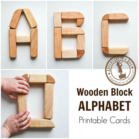 Wooden Block Alphabet Free Printable Cards Adventure In A Box