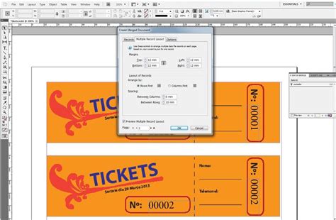 Using Date Merge to number tickets in Indesign. | Indesign, Concept