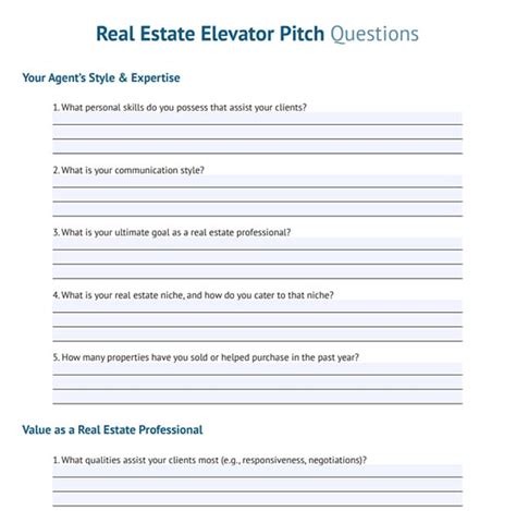 How To Create A Real Estate Elevator Pitch Examples