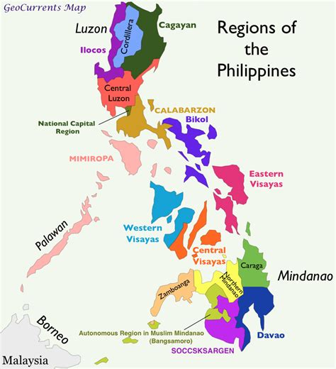 Philippines Regions Map Regions Of The Philippines Philippines