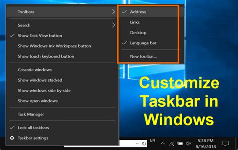 How To Customize Taskbar Size In Windows 10 All In One Photos