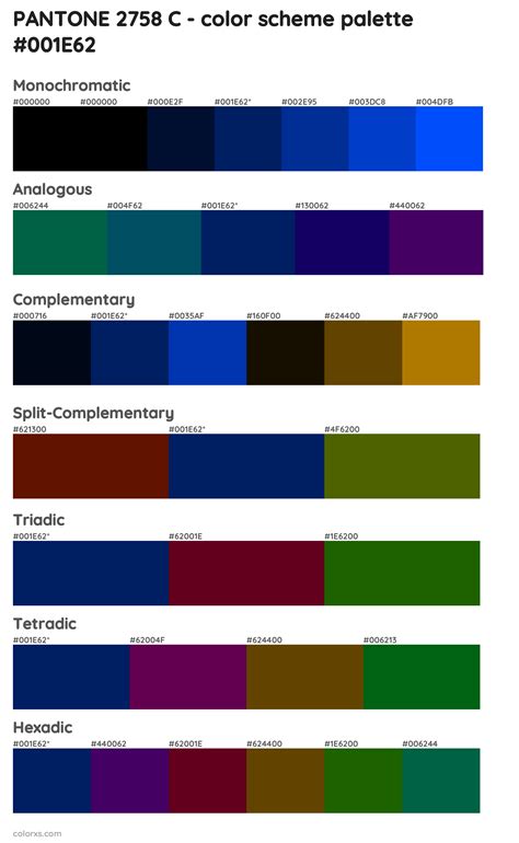 Pantone 2758 C Color Palettes And Color Scheme Combinations