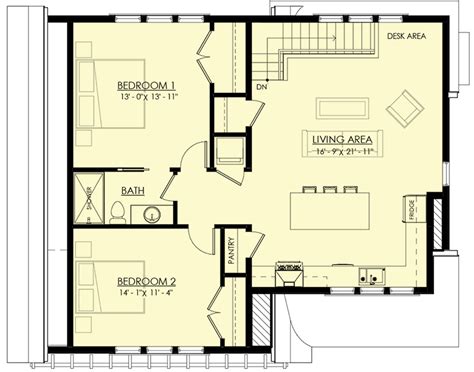 Exclusive 2 Bed Guest House Plan With Gambrel Roof 270030af