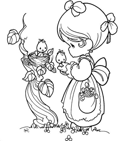 Learn how to draw colouring for kids pictures using these outlines or print just for coloring. colours drawing wallpaper: Beautiful Precious Moments Girl ...
