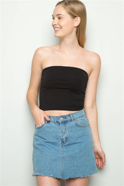 Brandy Melville Black Tube Top Outfits With Tube Tops Brandy
